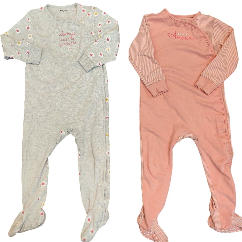 Blumind 2T Toddler Footie Pyjama Organic Cotton‎ Set Of 2 Pieces Snap Button